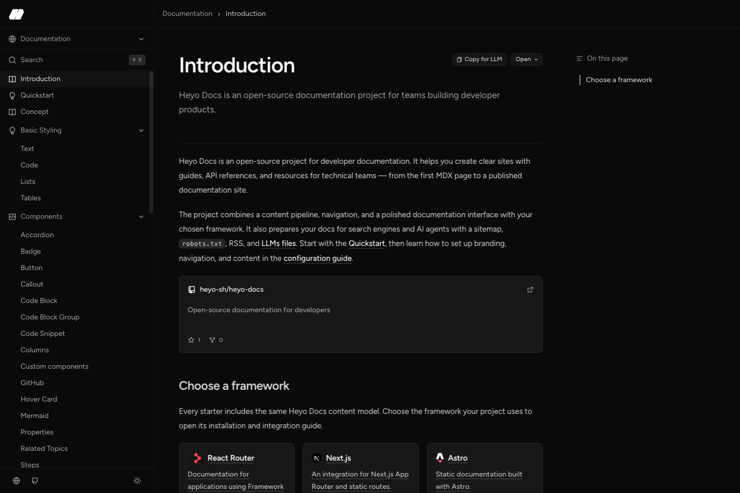 Grain theme rendering of the Introduction page
